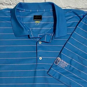 Greg Norman golf shirt size XXL blue striped